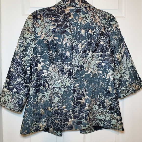 Lafayette 148 Multicolored Blazer Black Green Metallic Bronze Size 4 - Picture 8 of 12